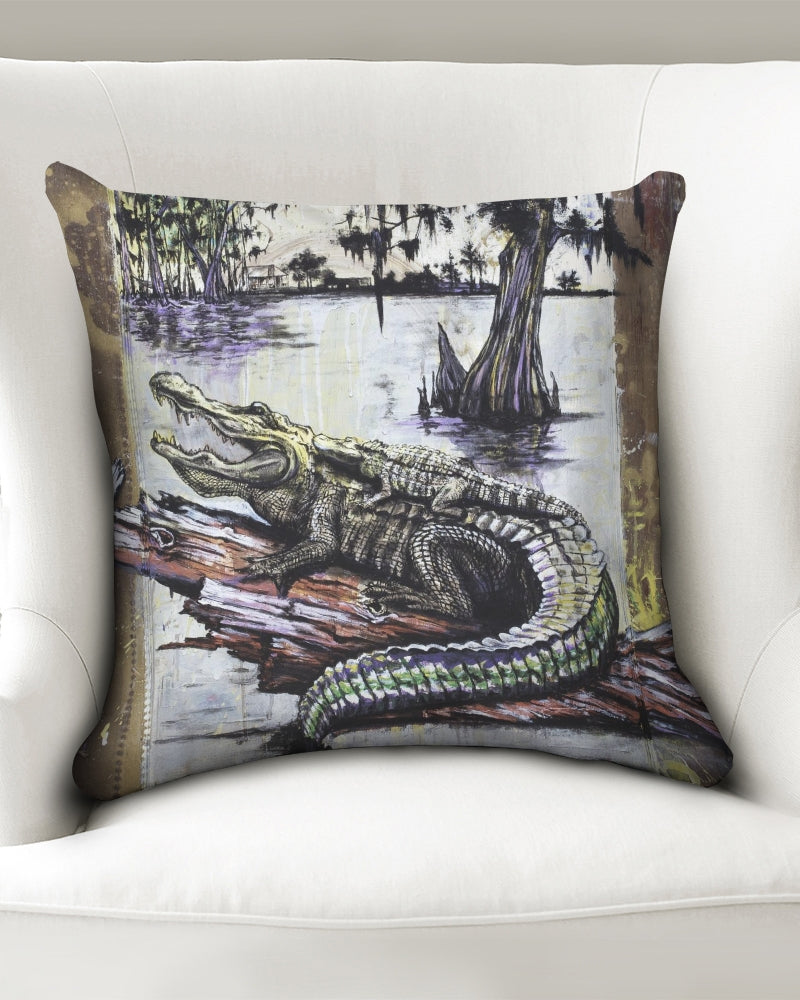 MamaandBabyGatorBright Throw Pillow Case 18"x18"