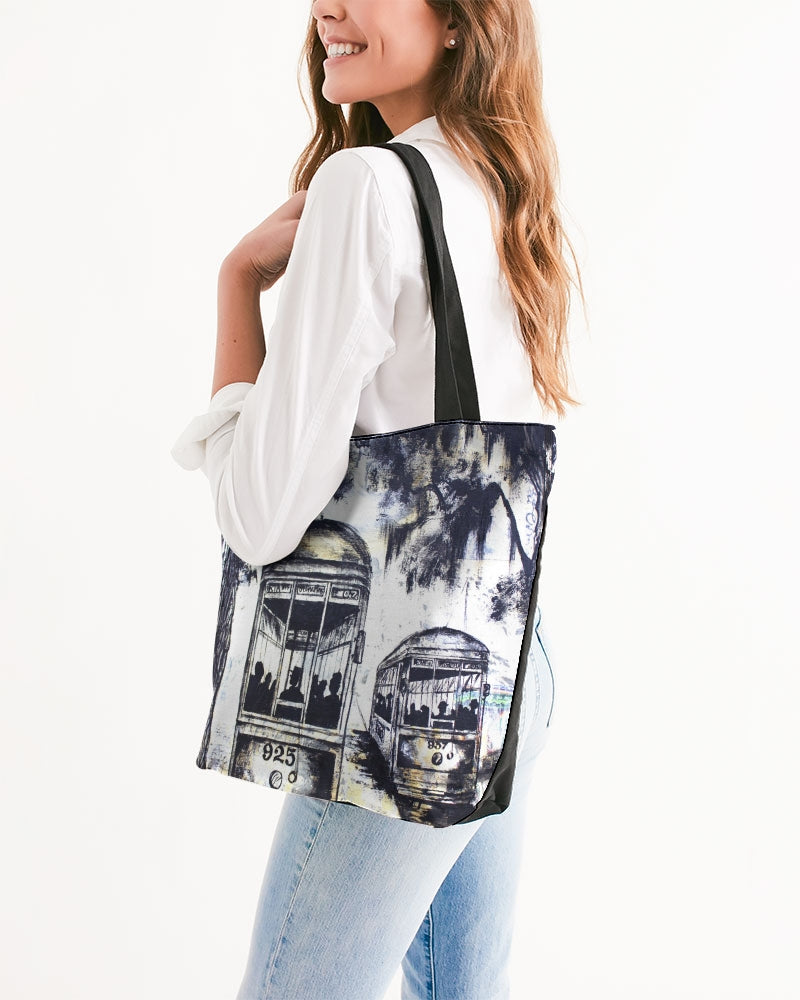 Streetcars large Canvas Zip Tote