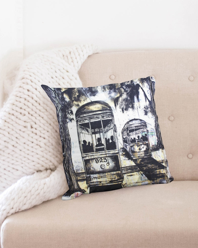 Streetcars large Throw Pillow Case 18"x18"