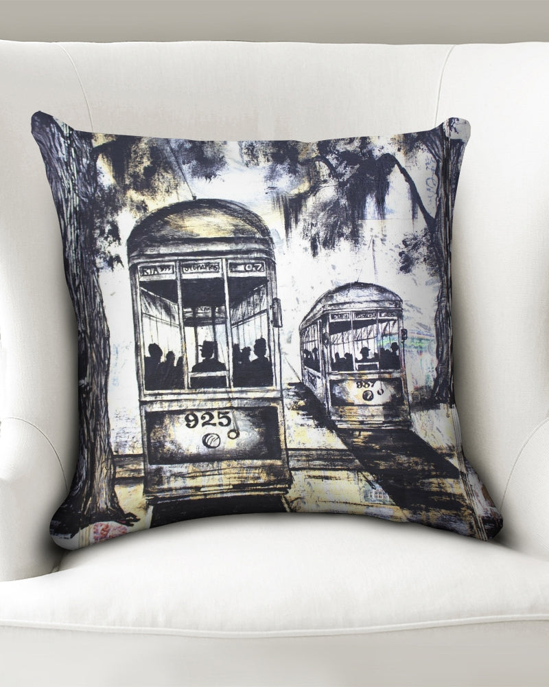 Streetcars large Throw Pillow Case 18"x18"