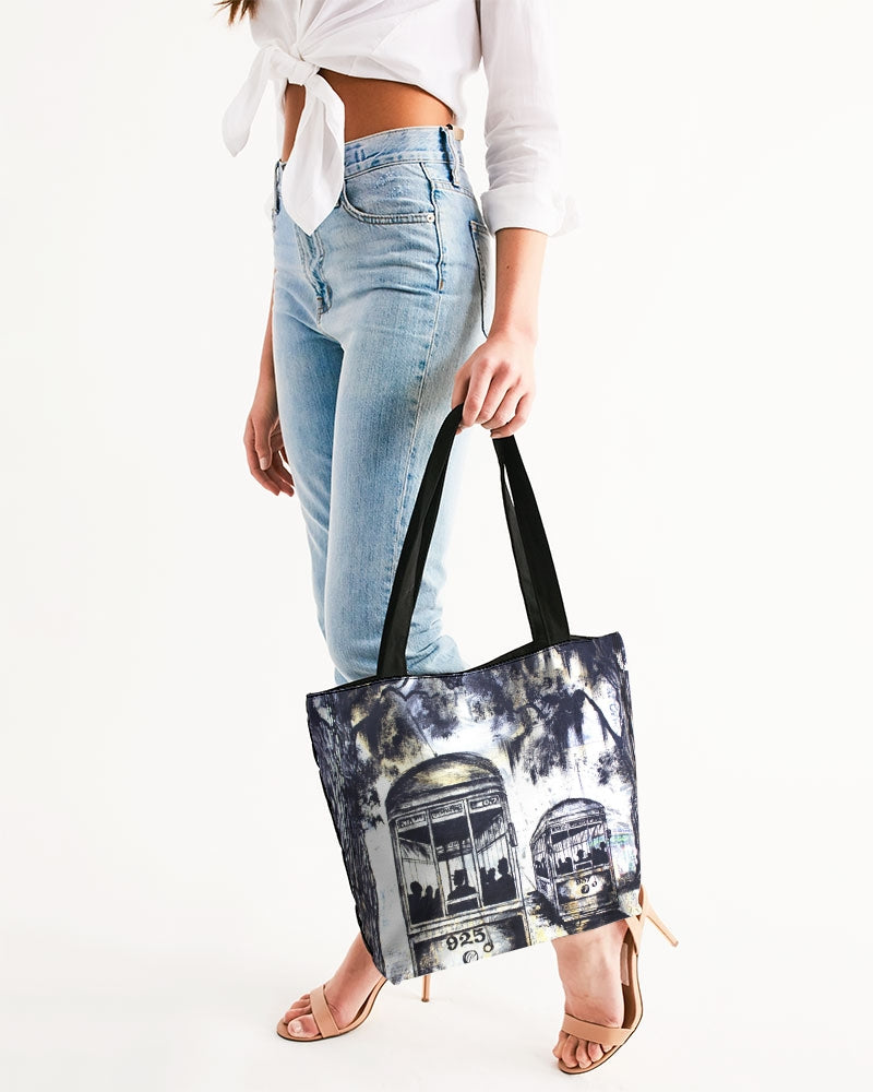 Streetcars large Canvas Zip Tote