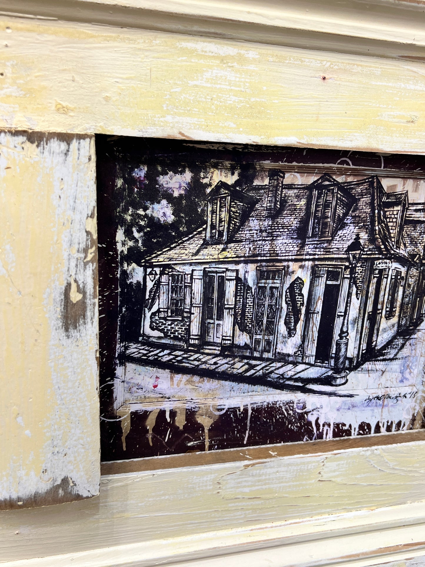 Lafitte’s Small Giclee With A Hand Built Frame From New Orleans Reclaimed Wood.