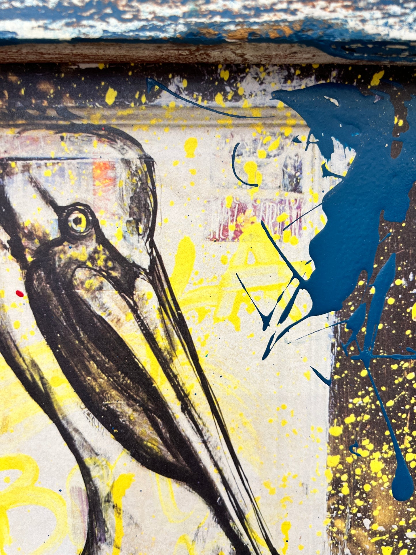 Pelican - Reworked Giclee with Reclaimed Wood Frame