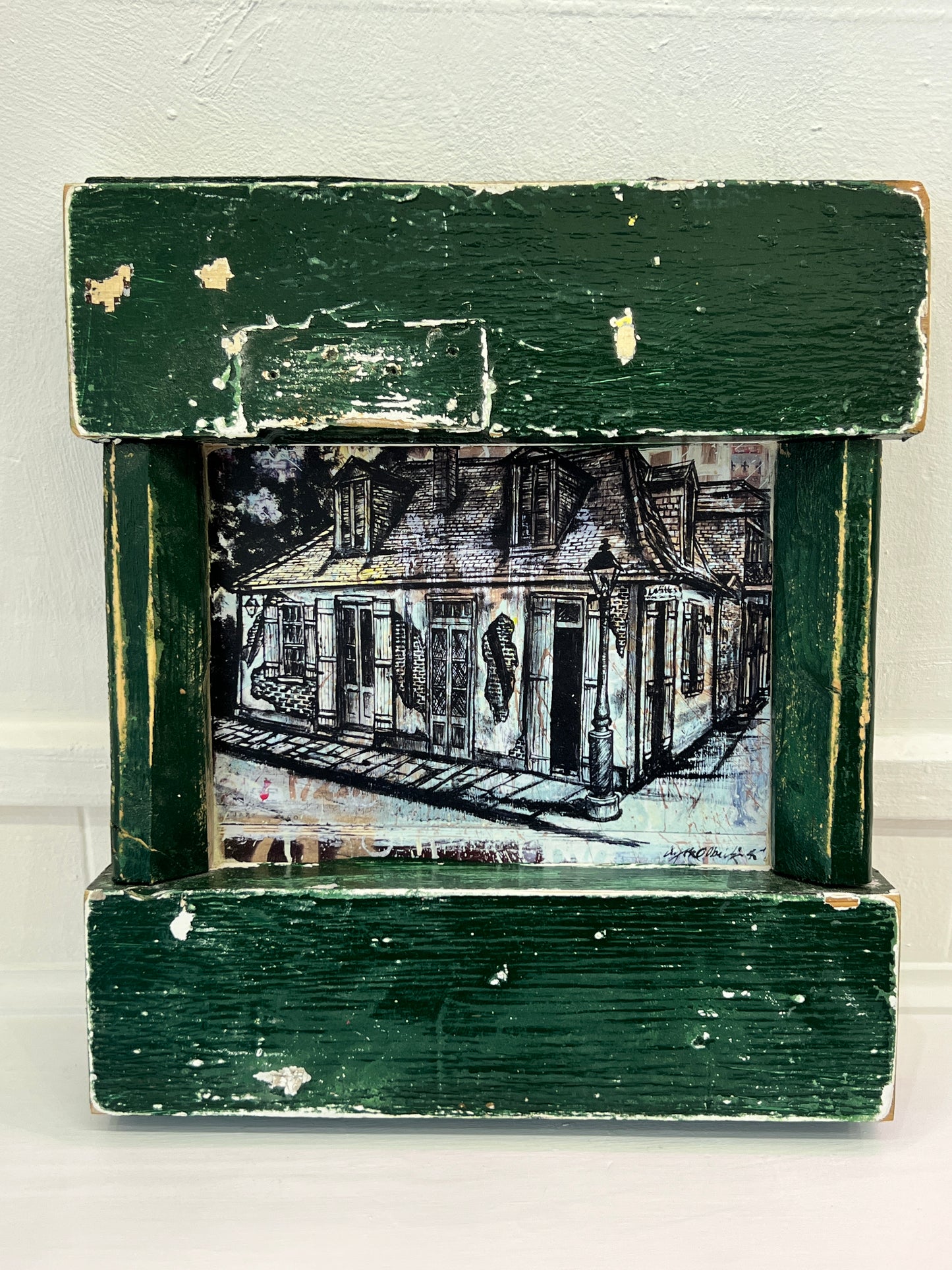 Lafitte’s Small Giclee With A Hand Built Frame From New Orleans Reclaimed Wood.