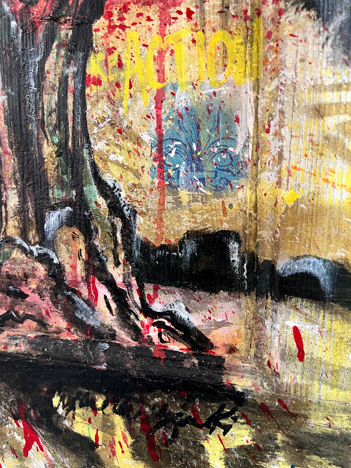 Tree of Life - Original on Vintage Door Panel