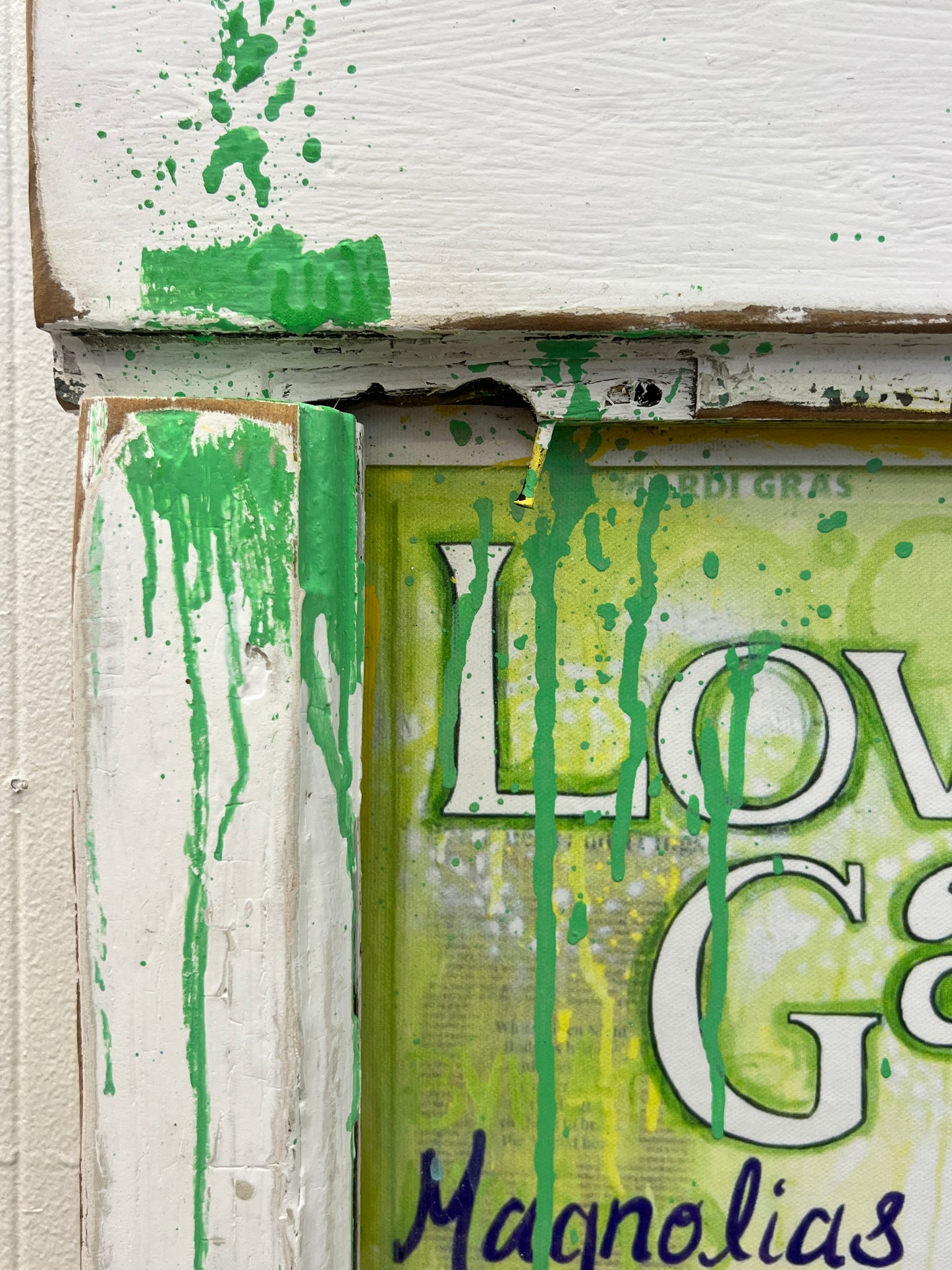 Lower Garden District- Reworked Giclee with Reclaimed Wood Frame