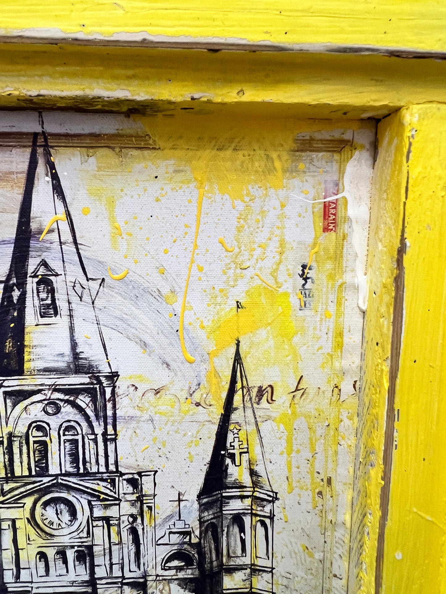 St Louis Cathedral Giclee in Custom Reclaimed Wood Frame