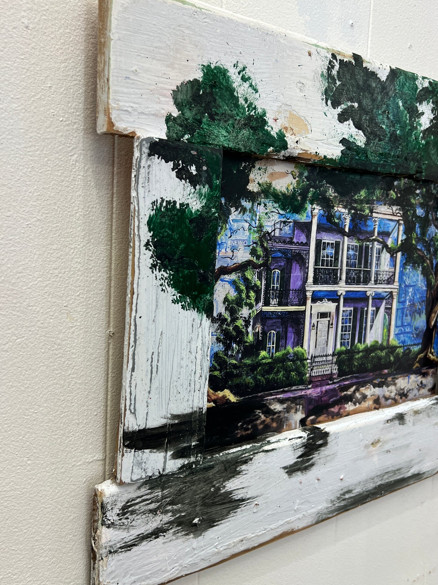 First Street- Reworked Giclee with Reclaimed Wood Frame