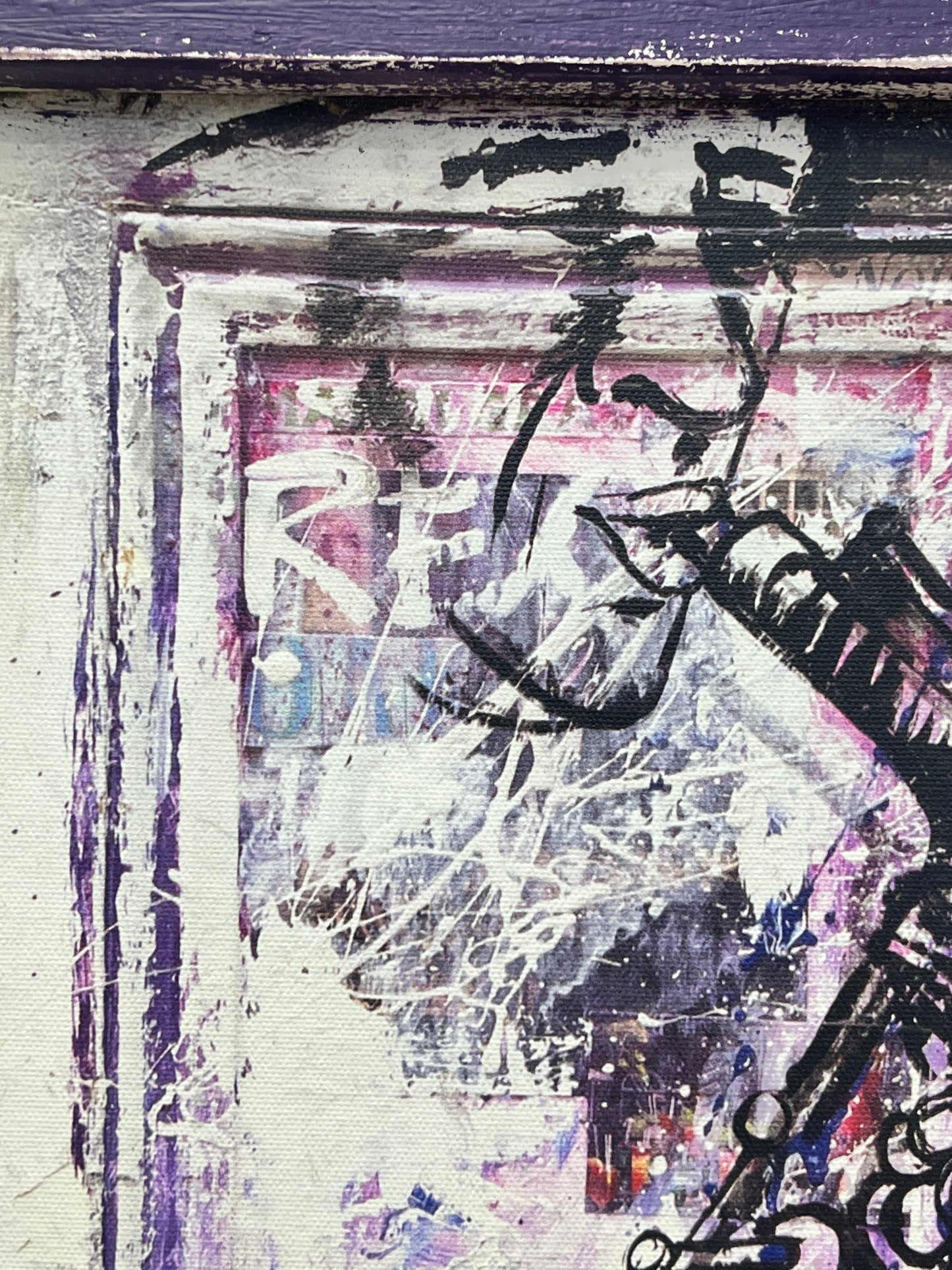 Sax Man - Giclee in Purple Reclaimed Wood Frame