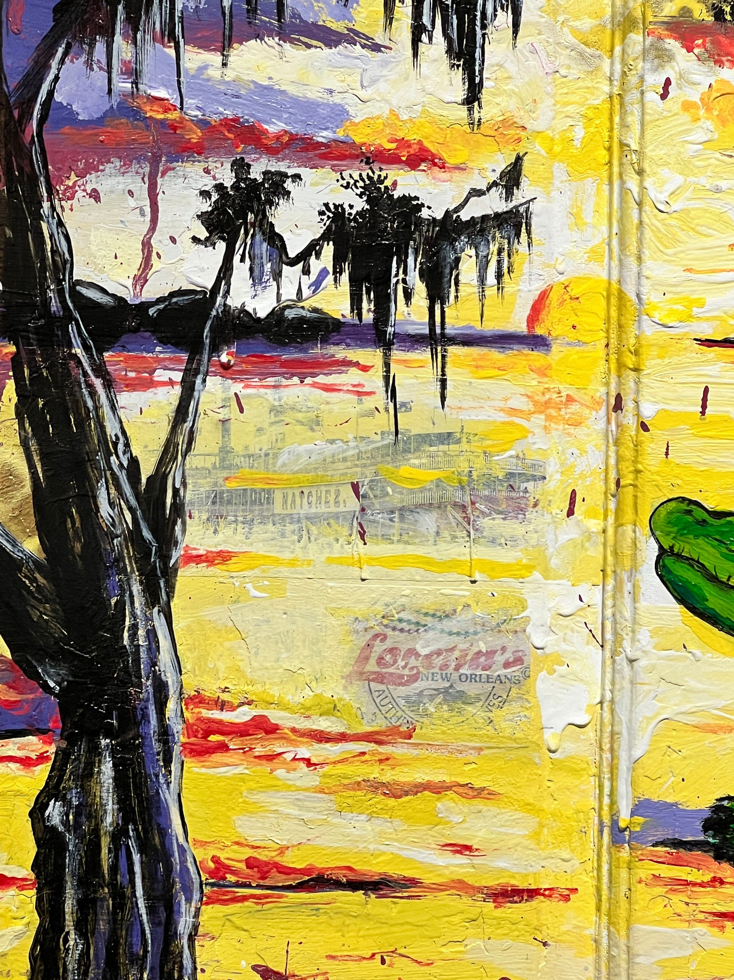 Golden Hour- Original Painting on Antique Door.