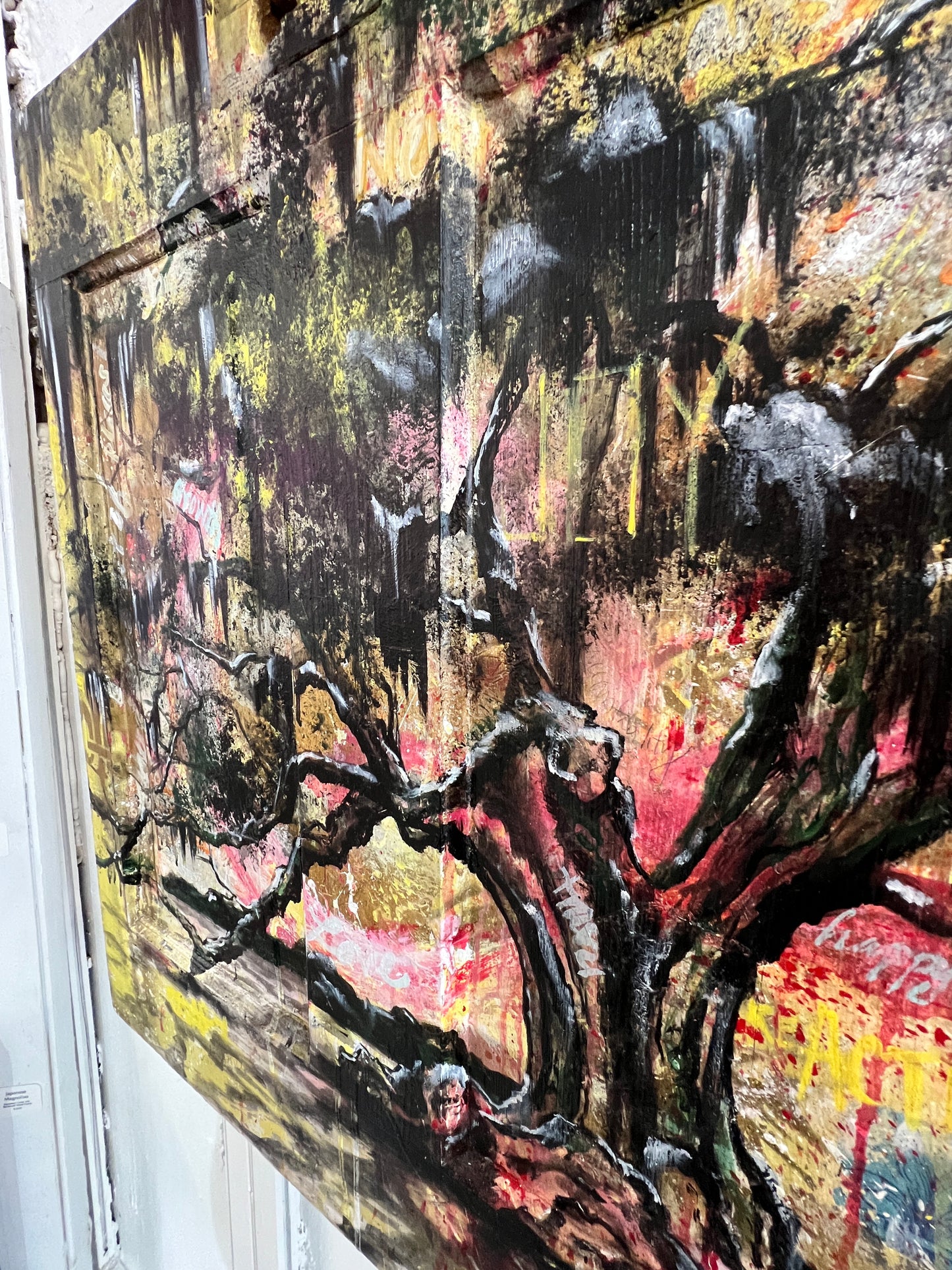 Tree of Life - Original on Vintage Door Panel