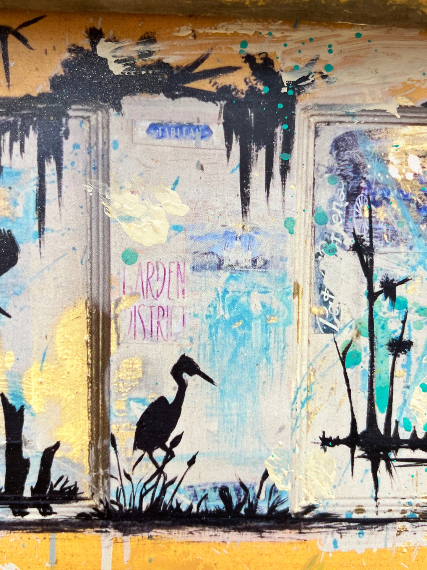 Cypress & Heron - Reworked Giclee with Reclaimed Wood Frame