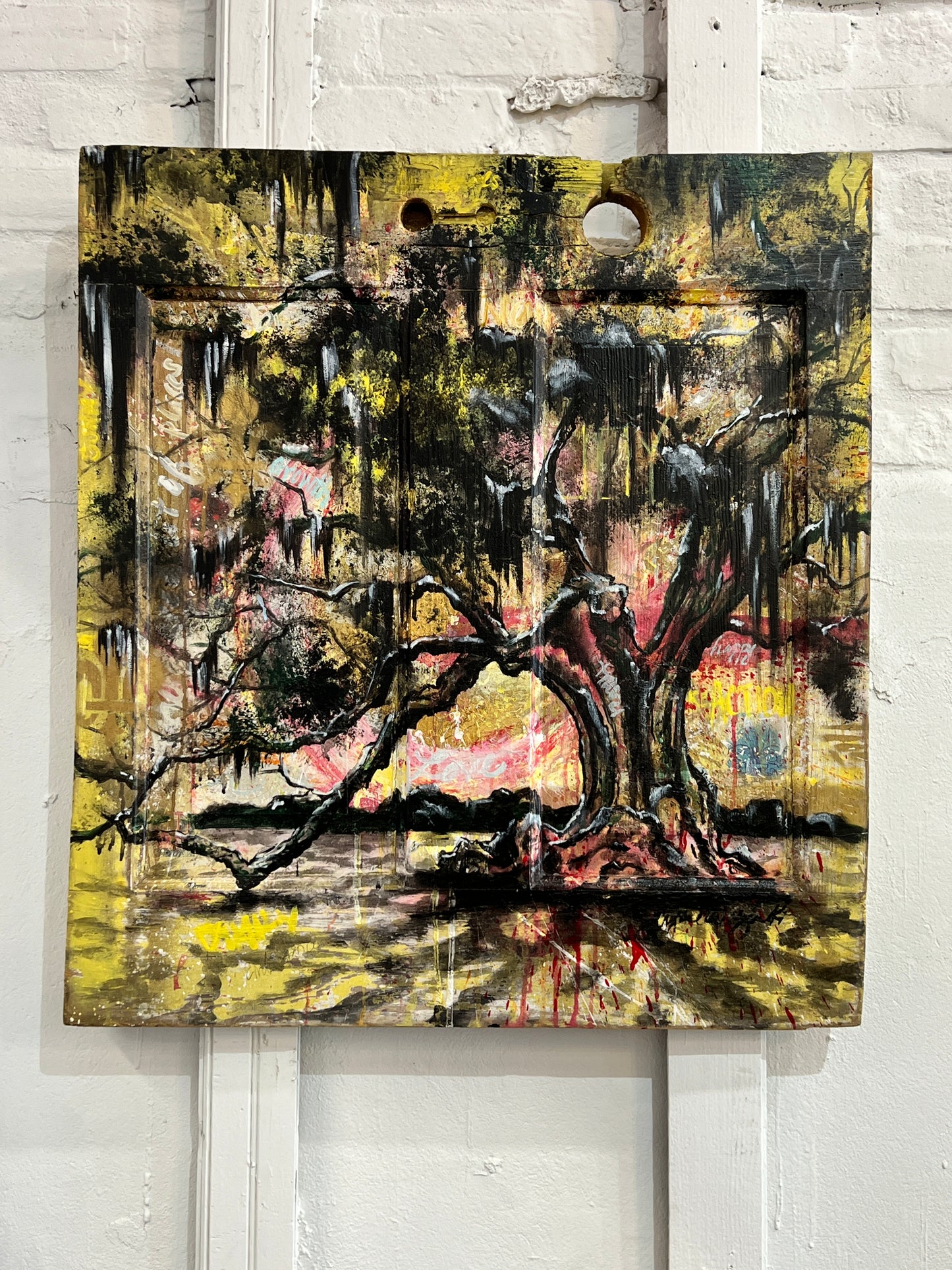 Tree of Life - Original on Vintage Door Panel