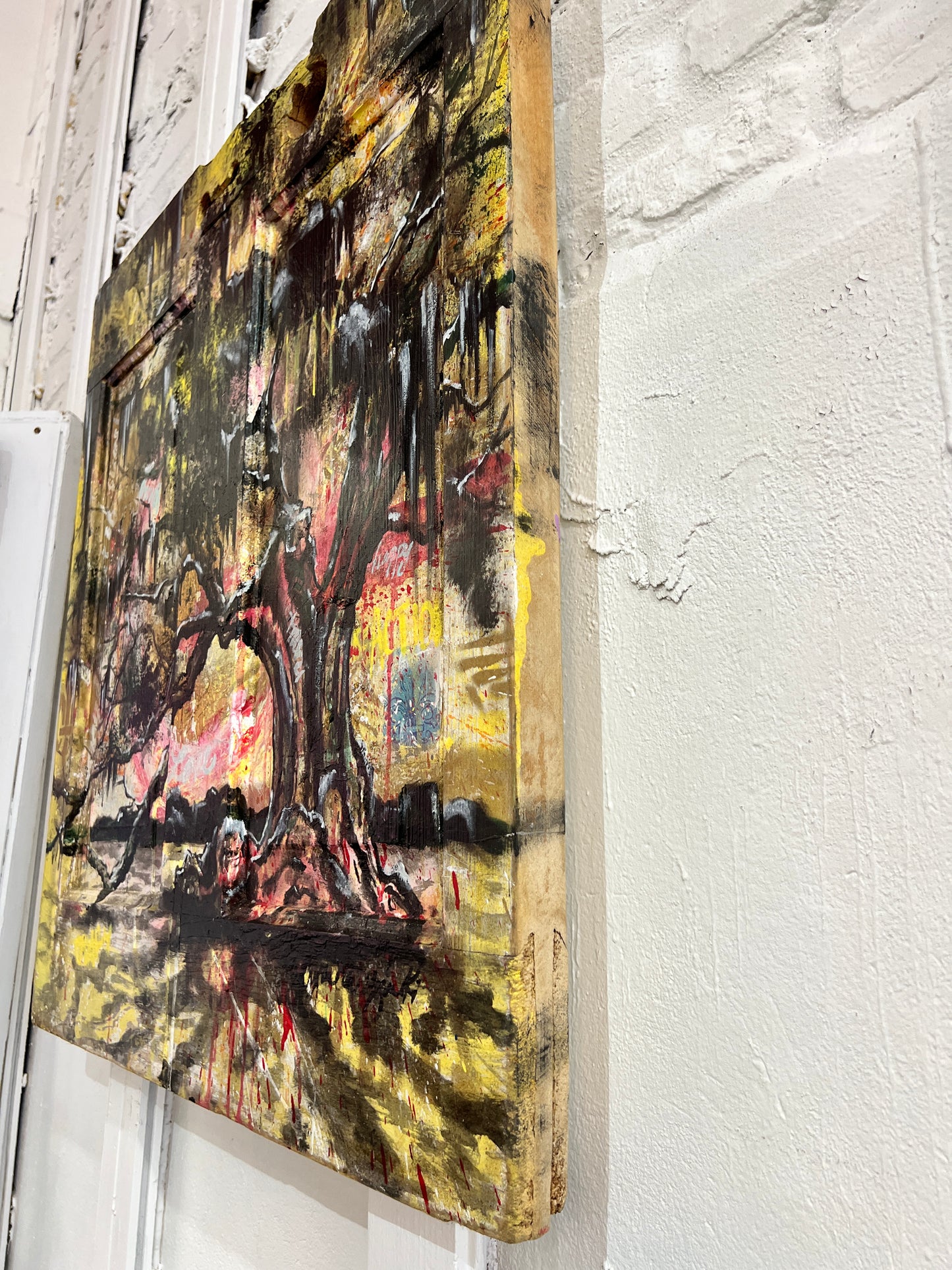 Tree of Life - Original on Vintage Door Panel