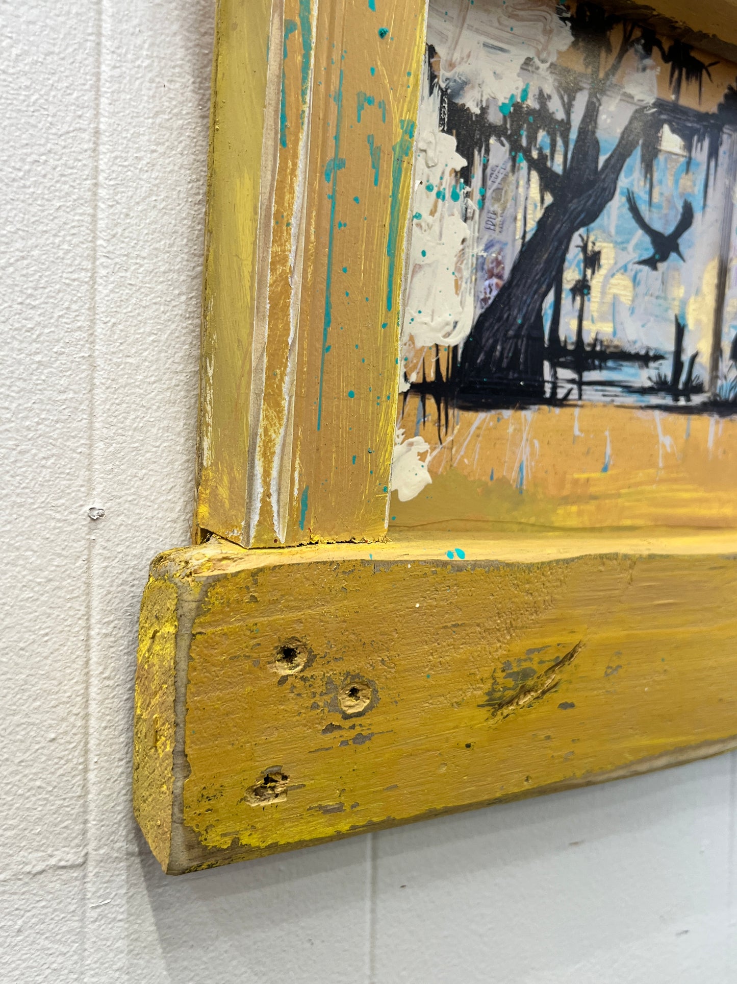 Cypress & Heron - Reworked Giclee with Reclaimed Wood Frame