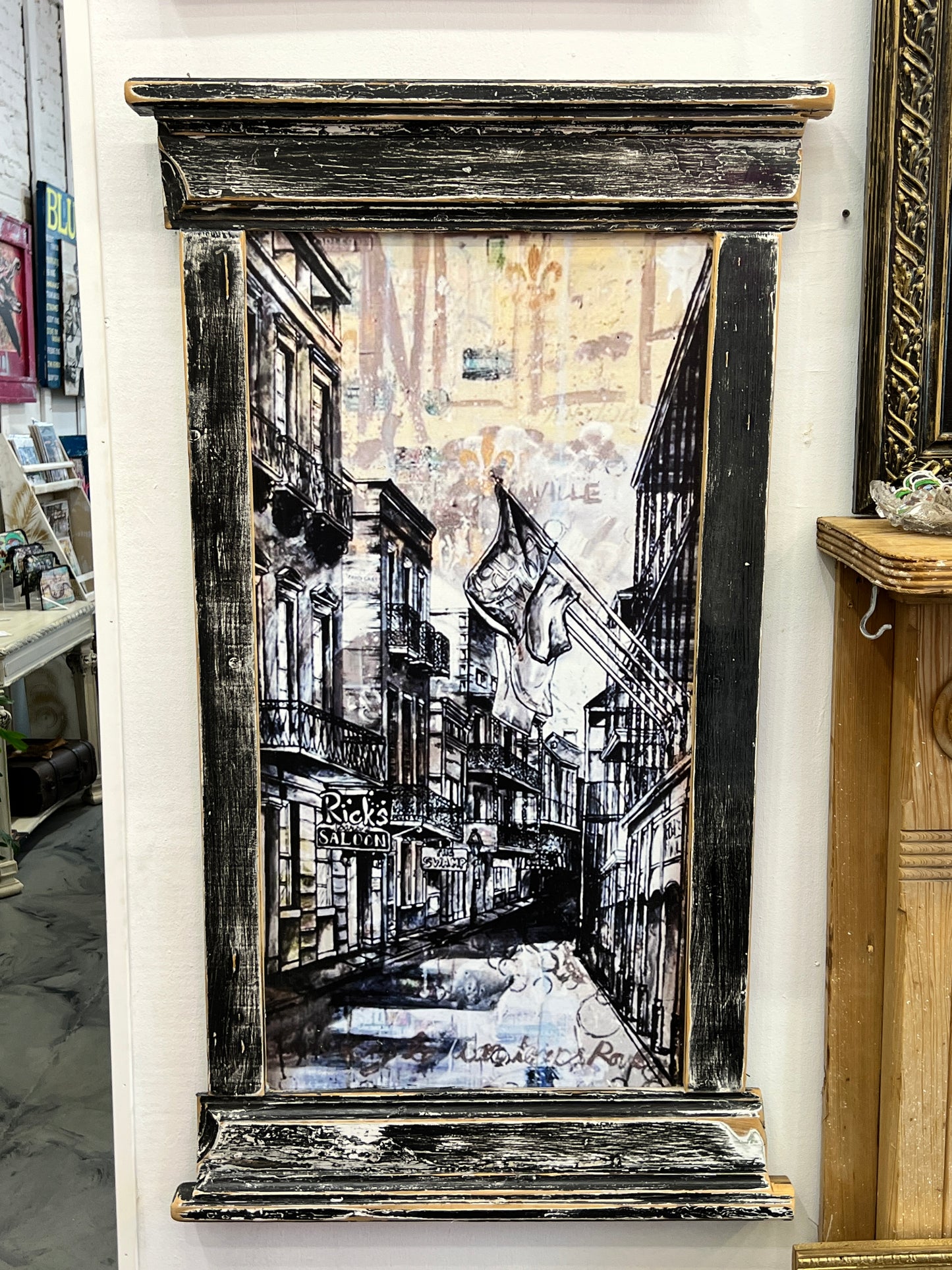Bourbon & Toulouse - Giclee Framed with A Hand Built Reclaimed Wood Frame