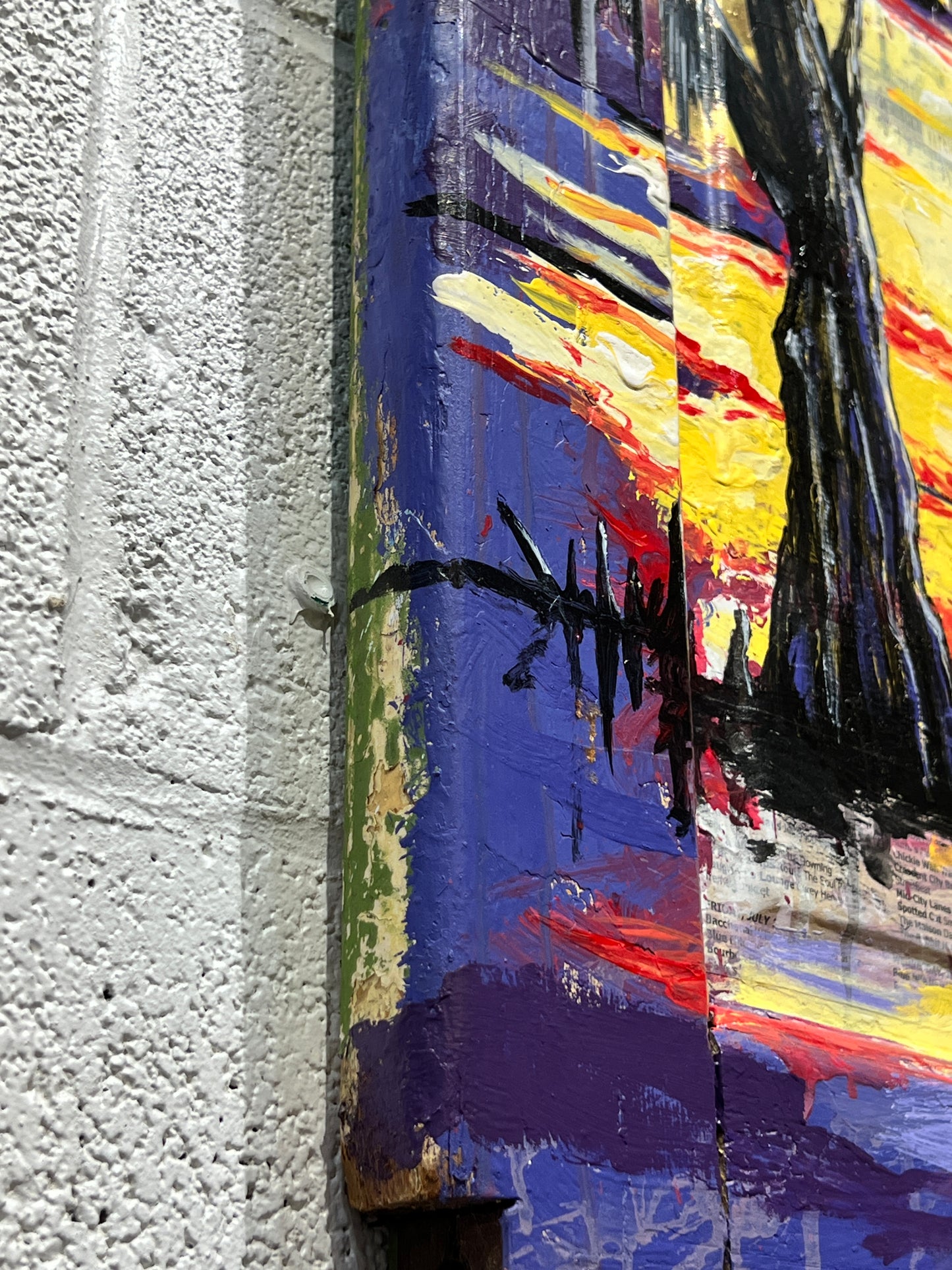 Golden Hour- Original Painting on Antique Door.