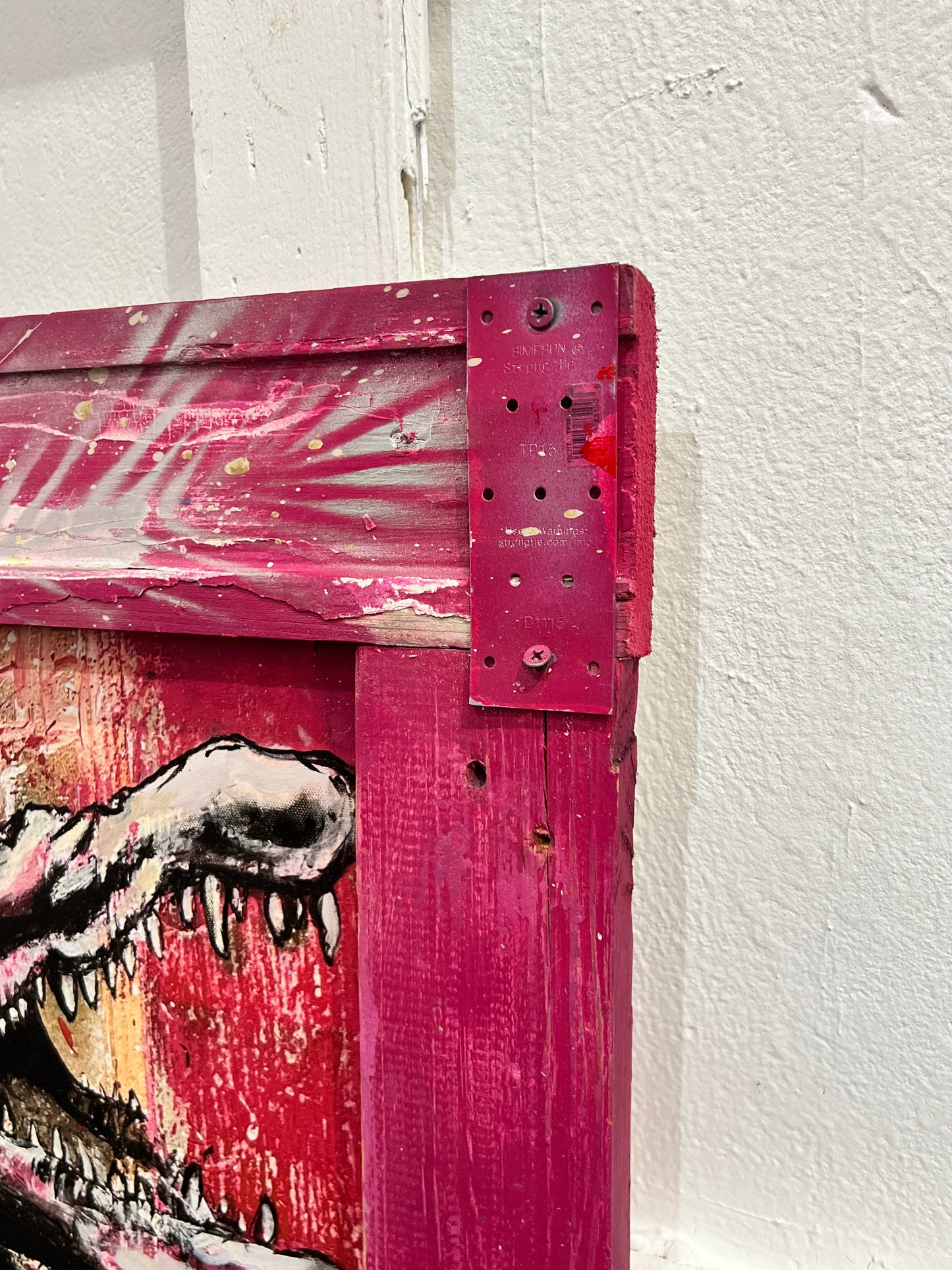 Fierce- Hand Embellished Giclee with Reclaimed Wood Frame