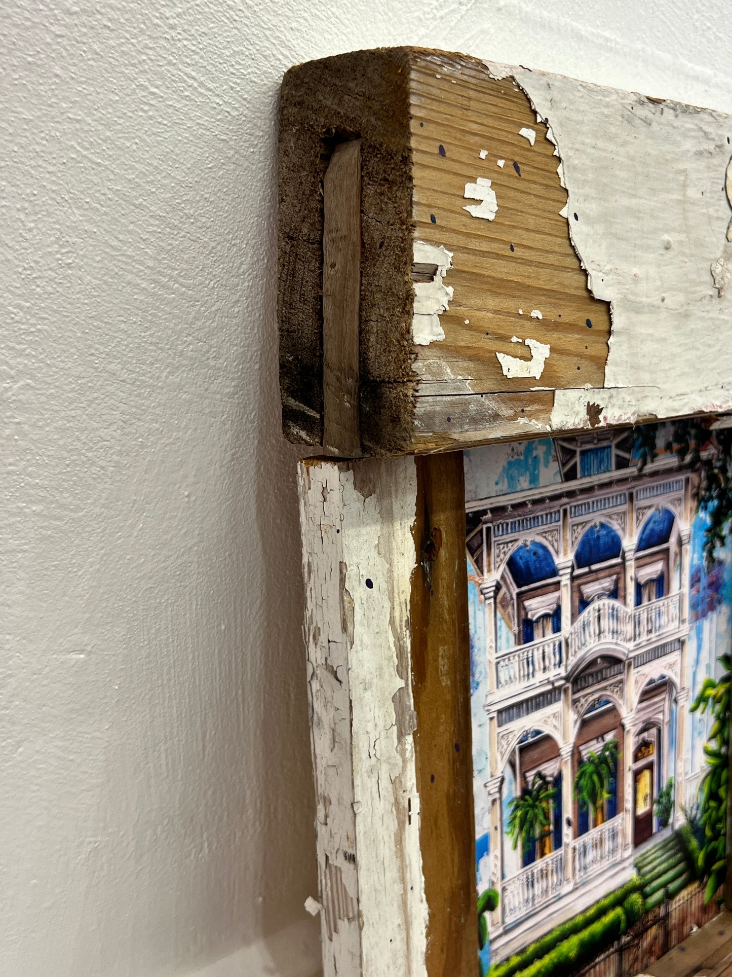 Upperline - Giclee with Hand Built Frame with Wood Reclaimed from New Orleans Homes