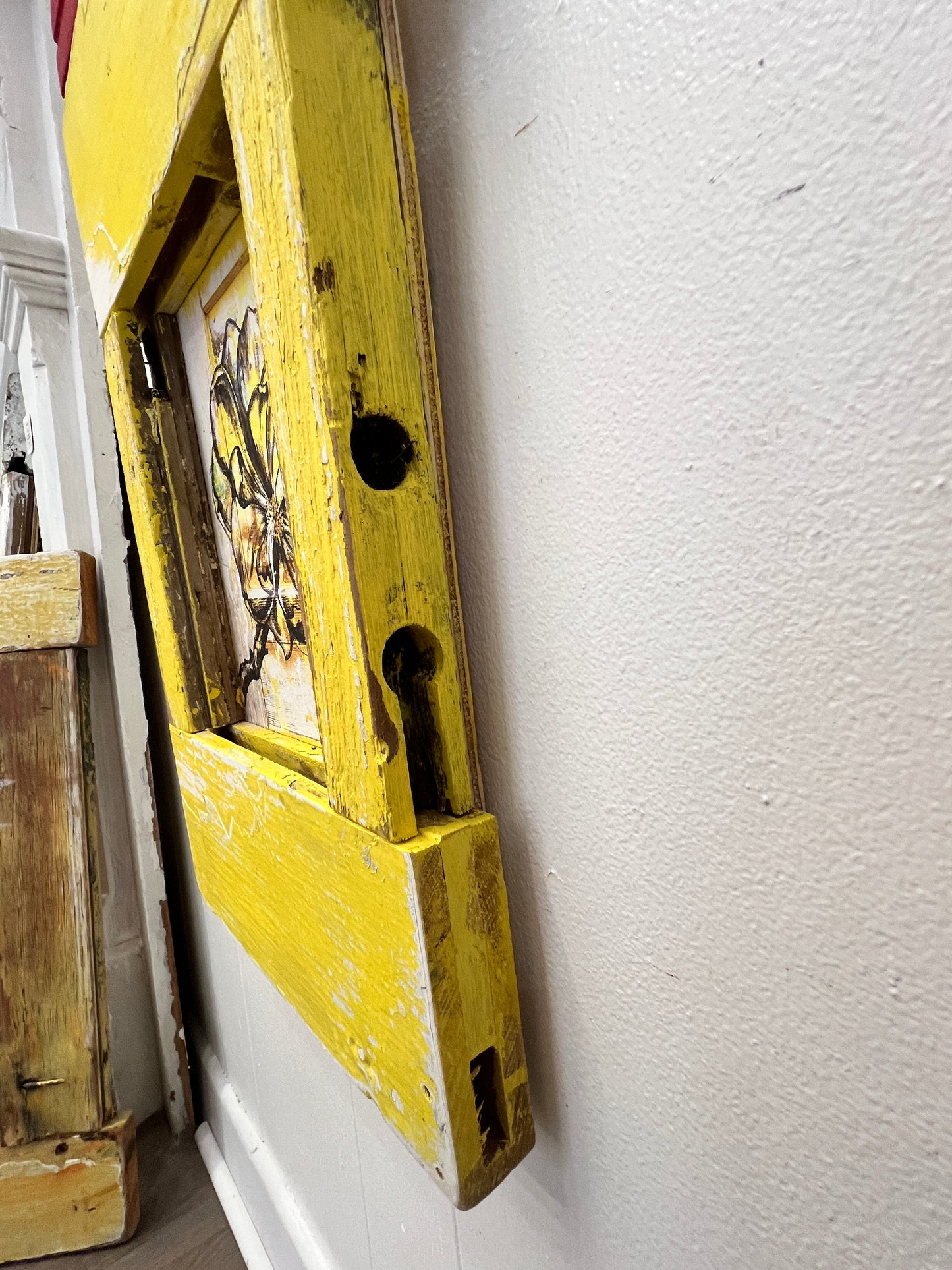 Yellow Magnolia - Giclee  with a Custom Built  Reclaimed Wood Frame
