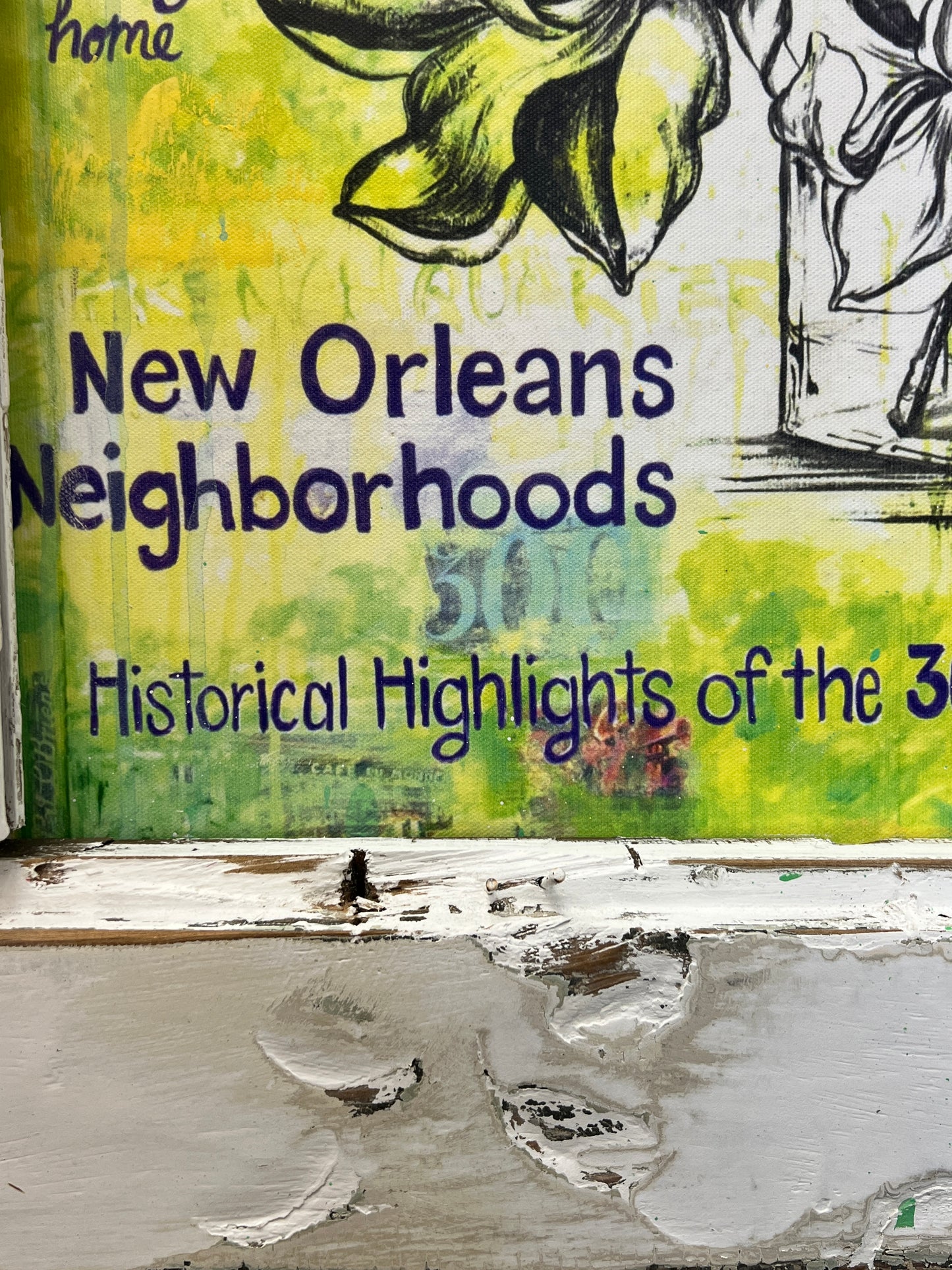 Lower Garden District- Reworked Giclee with Reclaimed Wood Frame