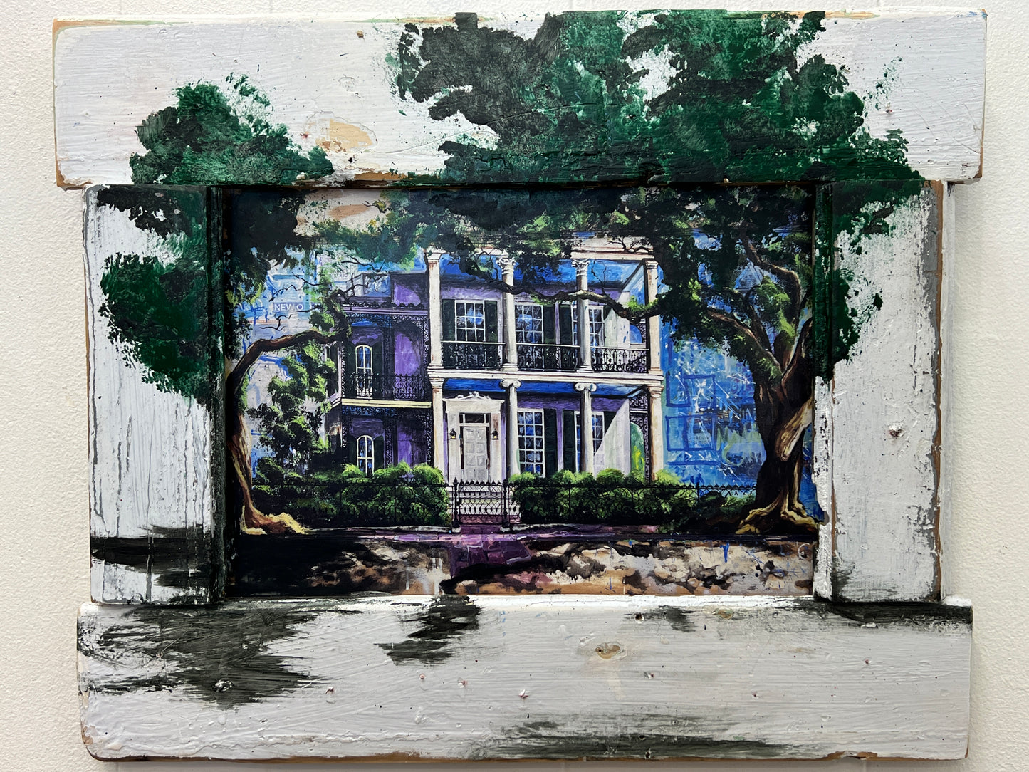 First Street- Reworked Giclee with Reclaimed Wood Frame