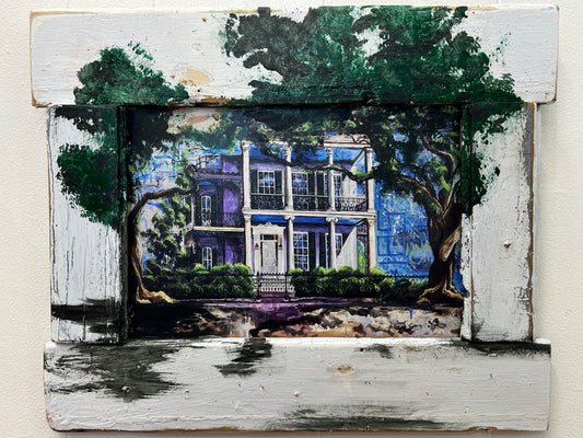 First Street- Reworked Giclee with Reclaimed Wood Frame