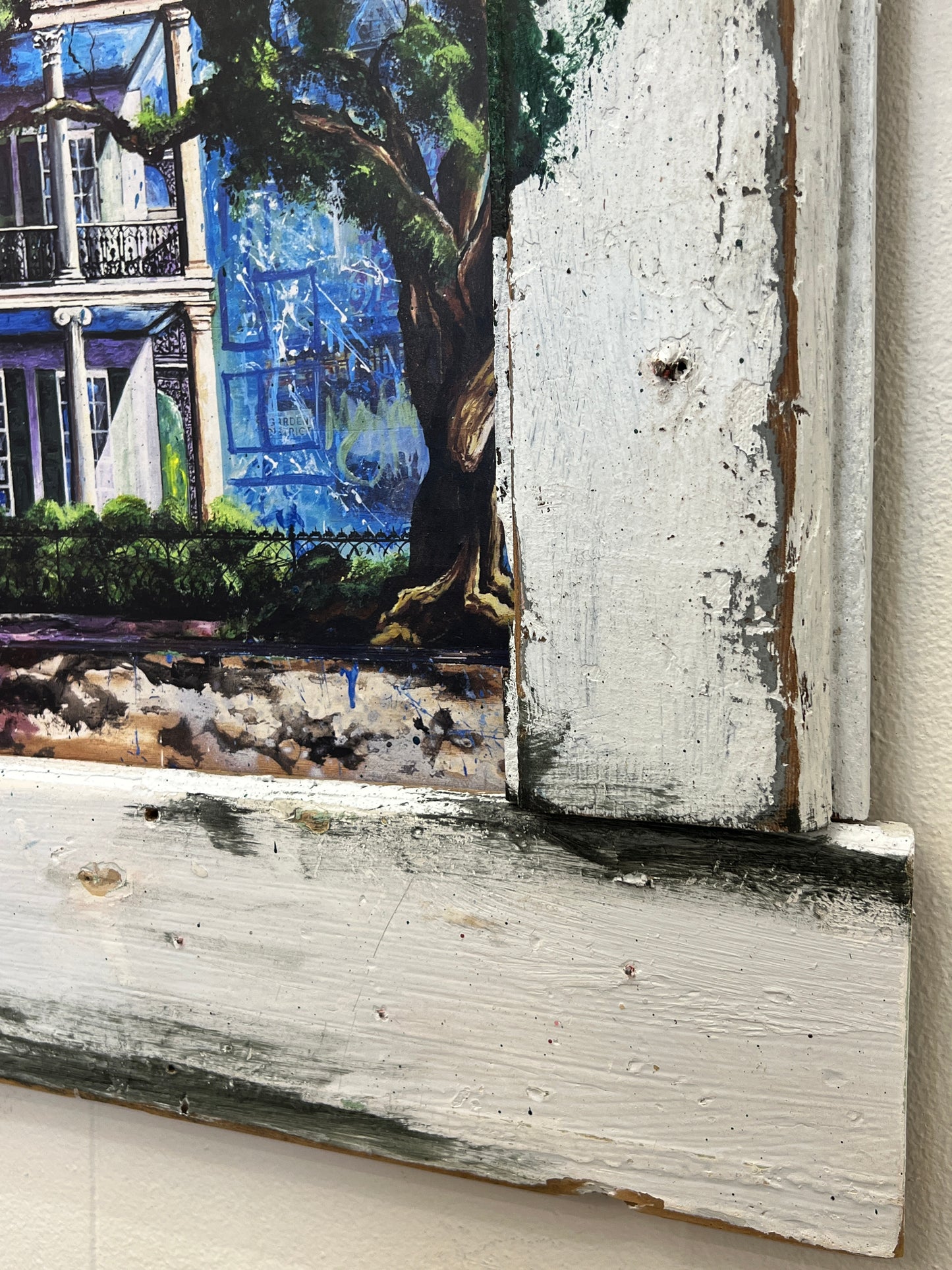 First Street- Reworked Giclee with Reclaimed Wood Frame